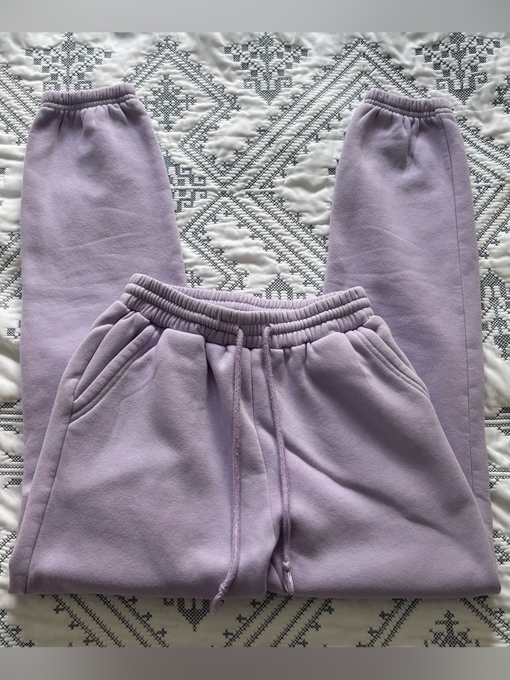 Cozy Lavender High Waisted Fleece Joggers Sweatpants Size XS